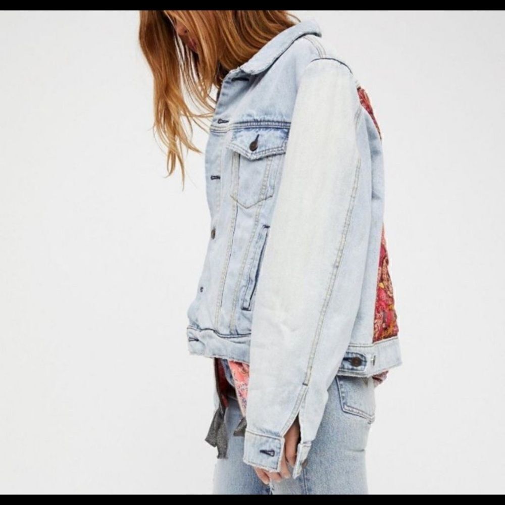 Free people jeans jacket size XS oversized impeccable paisley - Picture 10 of 17